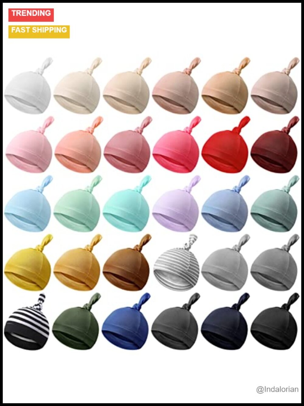 30 Pack Newborn Knot Beanie Hats Soft Cotton Infant 0-6 Months